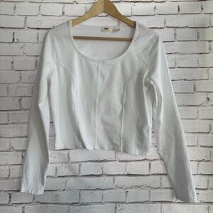 Levi's Classic White Long‎ Sleeve Women's Top